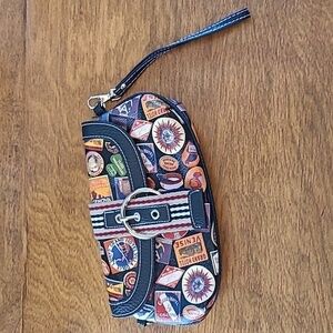 SYDNEY LOVE European Hotel Stamp Travel Theme Pattern Wristlet/Clutch